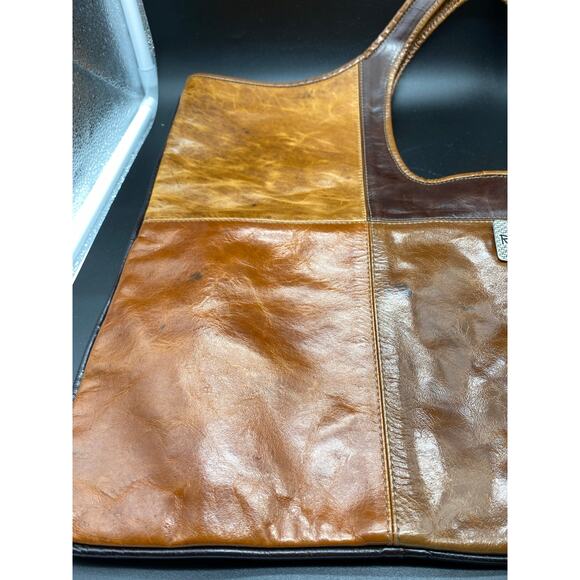 Renato Cueros Women Handbag Color Block Leather Brown, Tan Mod Hobo - Picture 2 of 7